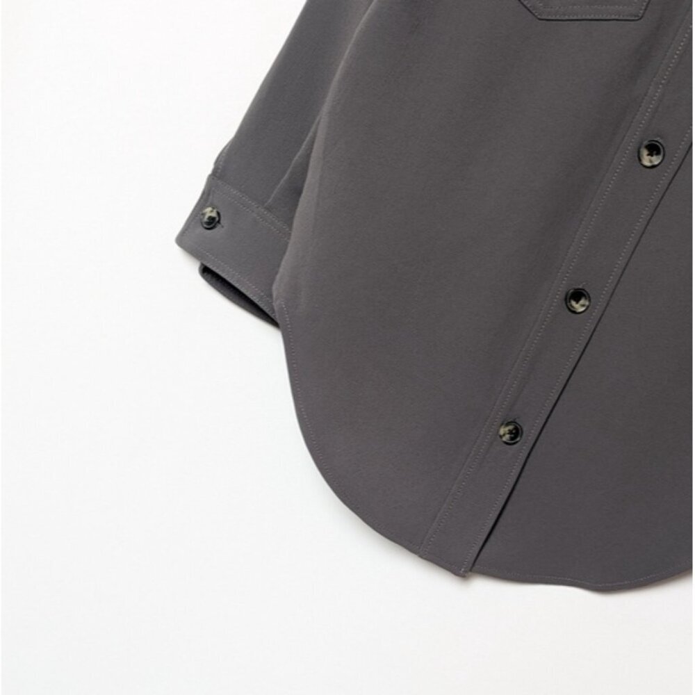 WILFRED Crepette Ganna Shirt Jacket Dark Charcoal Grey XS ARITZIA - Picture 9 of 12